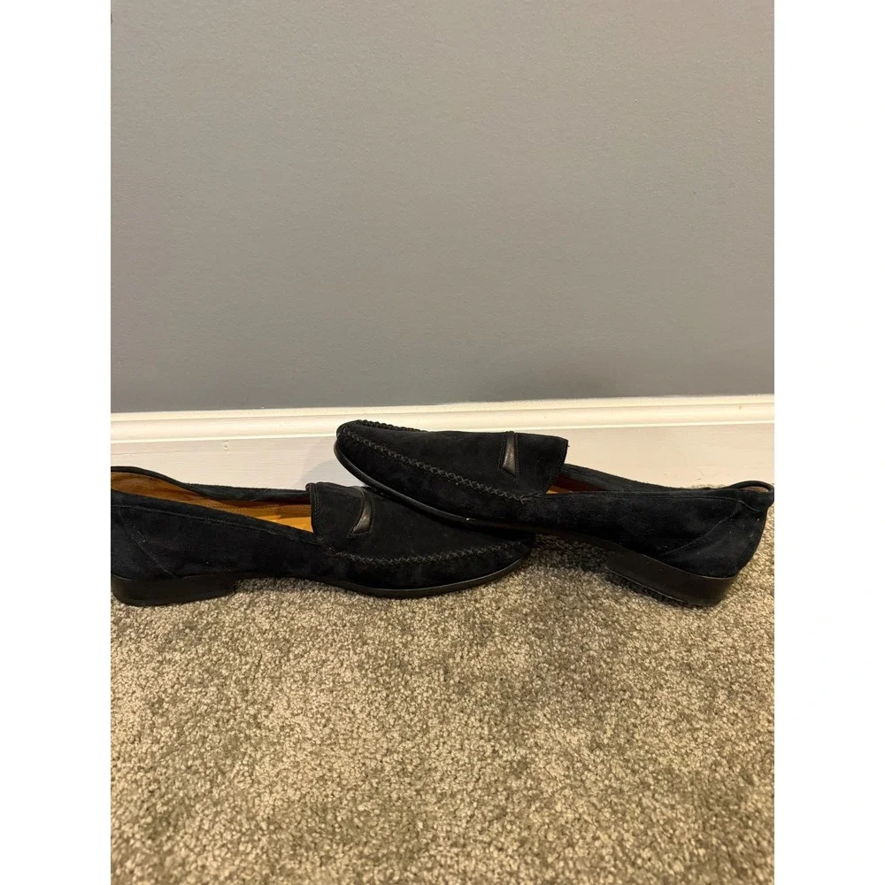 Tommy Bahama Pamplona Penny Loafer Shoes Mens 12M Black Suede Slip On Low Top